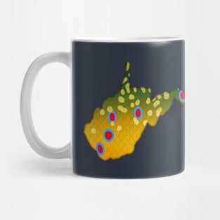 Fish West Virginia Brook Trout Colorful Fishing State Map Art Mug